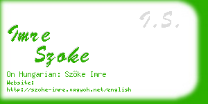 imre szoke business card